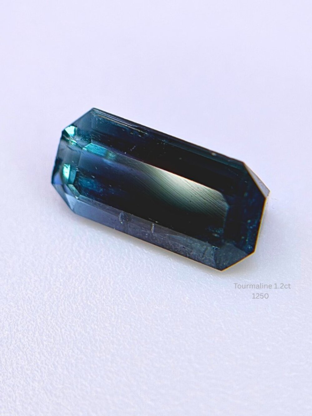 Natural 1.2 Ct Bi-Color Elbaite Tourmaline Emerald Cut Loose Gemstone Teal
